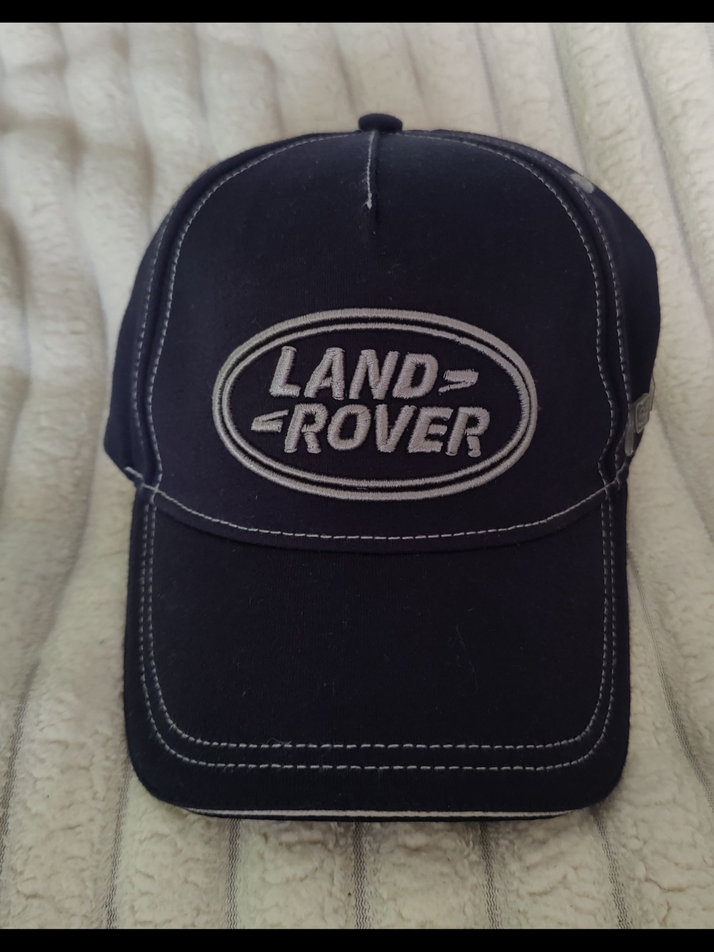 Land Rover Navy Blue Ball Cap with Silver Embroidered Logo One Size adjustable